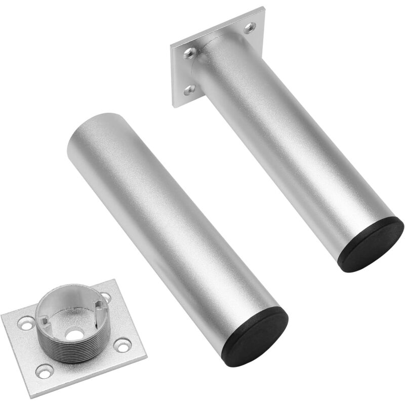 foto del prodotto sollbry set di 4 gambe per mobili, gambe regolabili in lega di alluminio per mobili, gambe di supporto rotonde in metallo per divani, piedini