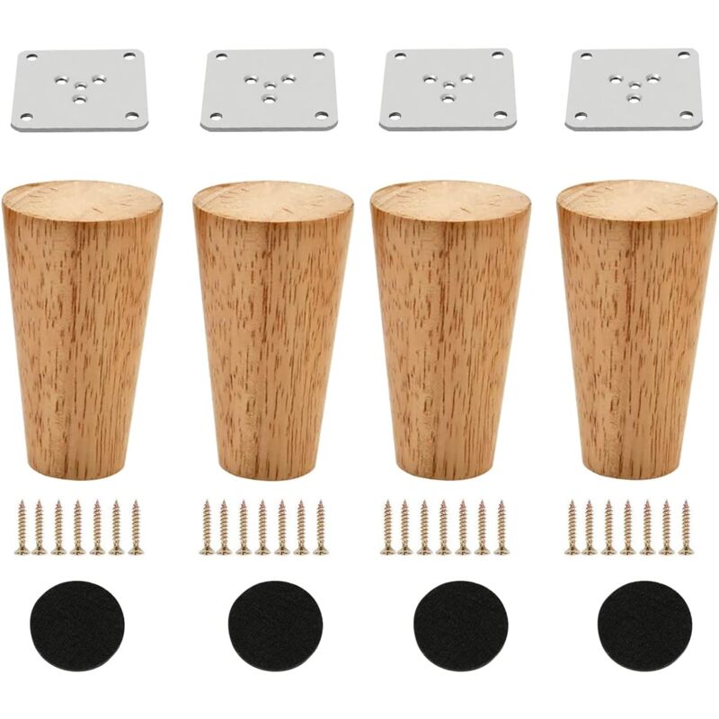 foto del prodotto sollbry set di 4 gambe per mobili in legno da 3,15 pollici, gambe rotonde solide per divani di met secolo, piedini di ricambio per divani,