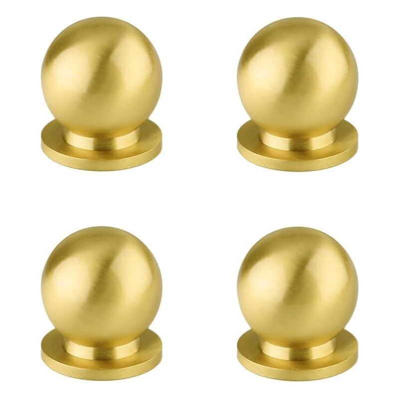 foto del prodotto sollbry set di 4 pomelli rotondi per cassetti in ottone massiccio anticato con piccola maniglia moderna e minimalista oro 