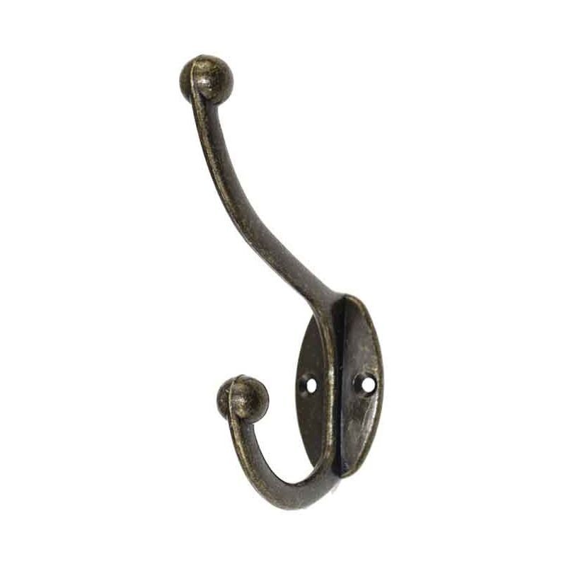 foto del prodotto sollbry set di 5 ganci da parete in ferro per cappotti, cappelli, asciugamani, vestiti, aspetto bronzo ottone anticato, stile vintage casa di