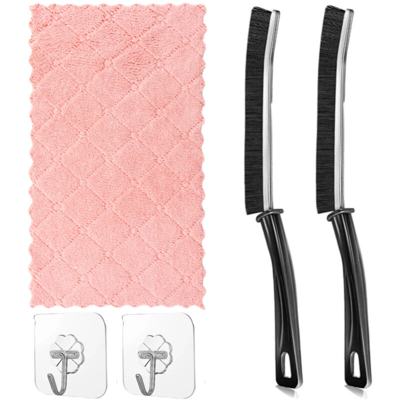 foto del prodotto sollbry set di 5 spazzole per la pulizia di fessure con setole rigide, spazzola per la pulizia di fessure, spazzola per fughe per cucina, bagno,