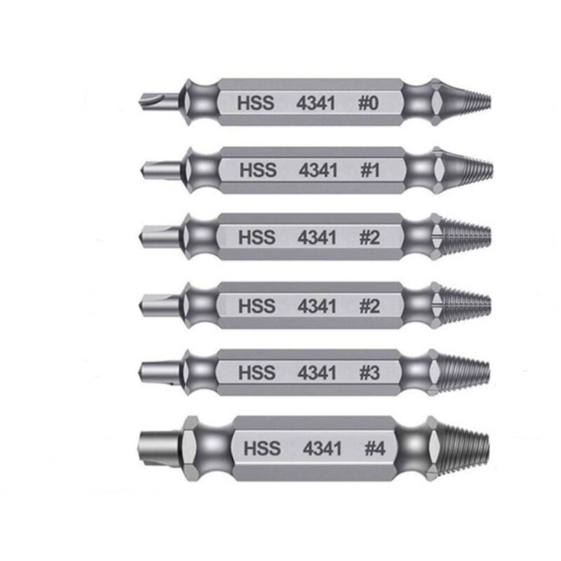 foto del prodotto sollbry set di 6 estrattori professionali per prigionieri viti hss 4341 kit di utensili per l estrazione di viti con estrattore per chiave
