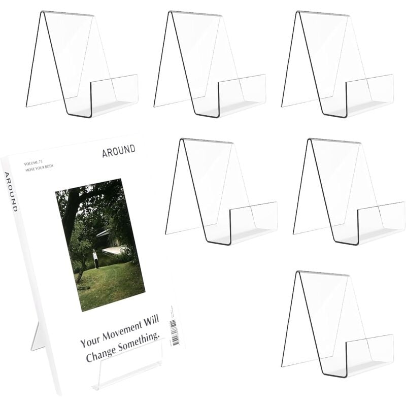 foto del prodotto sollbry set di 7 fermalibri in acrilico, fermalibri trasparenti, espositore per libri per ufficio, libreria, scuola, biblioteca 10,5 x 9 x 7,5 cm