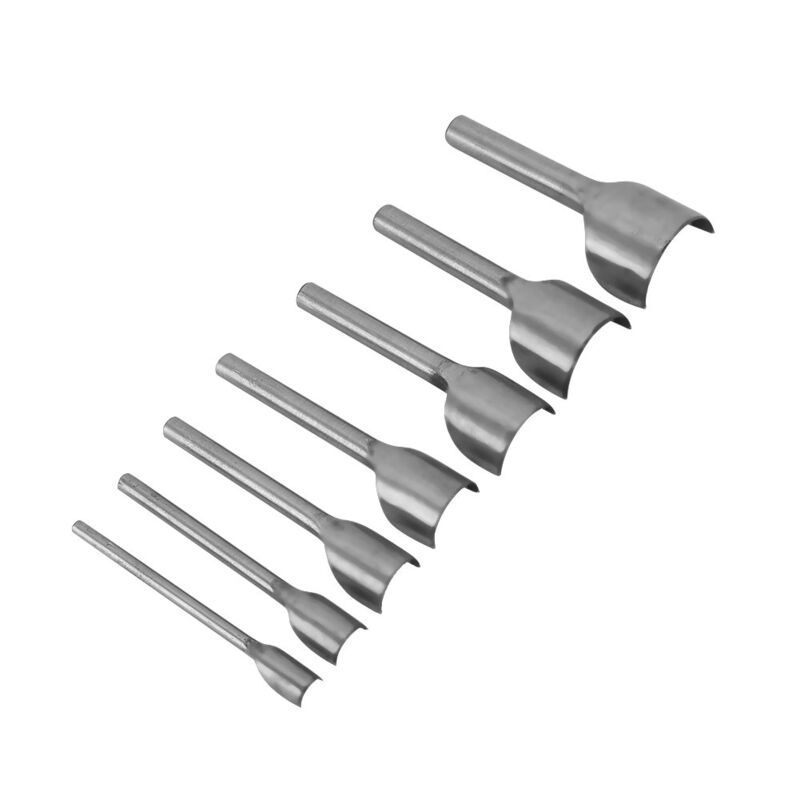 foto del prodotto sollbry set di 7 perforatori per pelle a forma semicircolare con specifiche, strumento fai da te per portafogli, porta carte, cinture, bracciali,