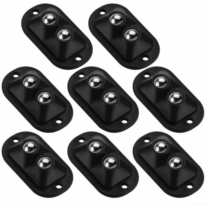 foto del prodotto sollbry set di 8 rotelle autoadesive per mobili rotelle piatte autoadesive nere