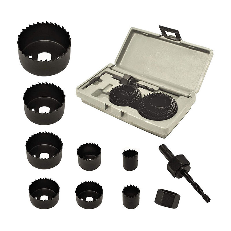 foto del prodotto sollbry set di 8 seghe a tazza, mandrini, lama per legno, cartongesso e plastica da 1 pollice a 2 1 2 pollici 