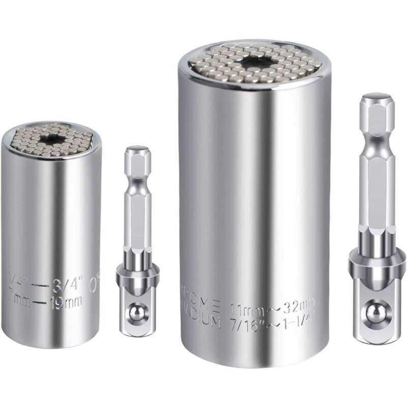 foto del prodotto sollbry set di bussole universali da 7 19 mm, 11 32 mm, bussola per trapano, chiave magica, utensili manuali multipli, chiave universale a bussola