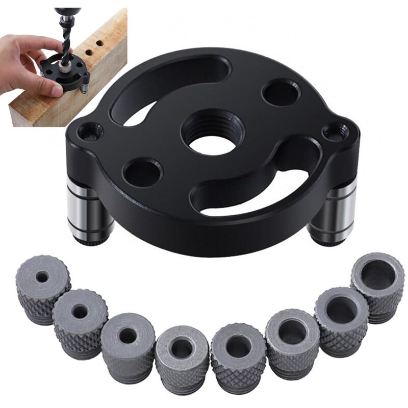 foto del prodotto sollbry set di maschere di foratura da 3 4 5 6 7 8 9 10 mm, guida per foratura, perno in legno, guida per foratura, kit di punzoni, boccole per