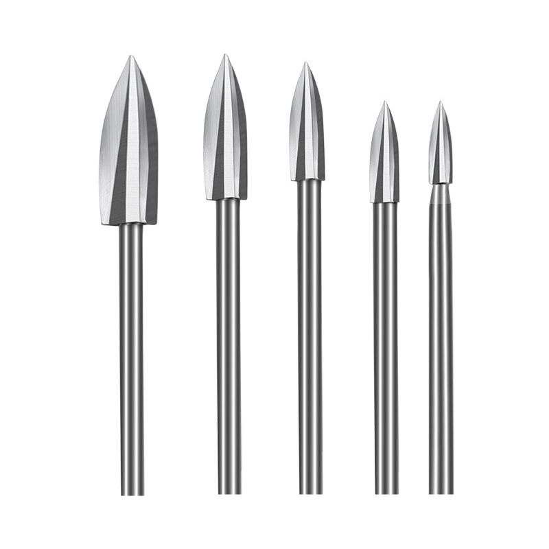 foto del prodotto sollbry set di punte per intaglio del legno, 5 pezzi di punte per intaglio del legno con gambo per intaglio fai da te, incisione, levigatura e