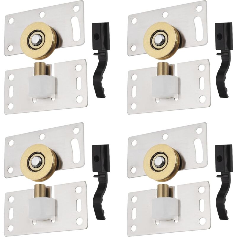 foto del prodotto sollbry set di rulli per porte scorrevoli in acciaio inossidabile, ruote per binari scorrevoli, accessori per porte scorrevoli per armadi,