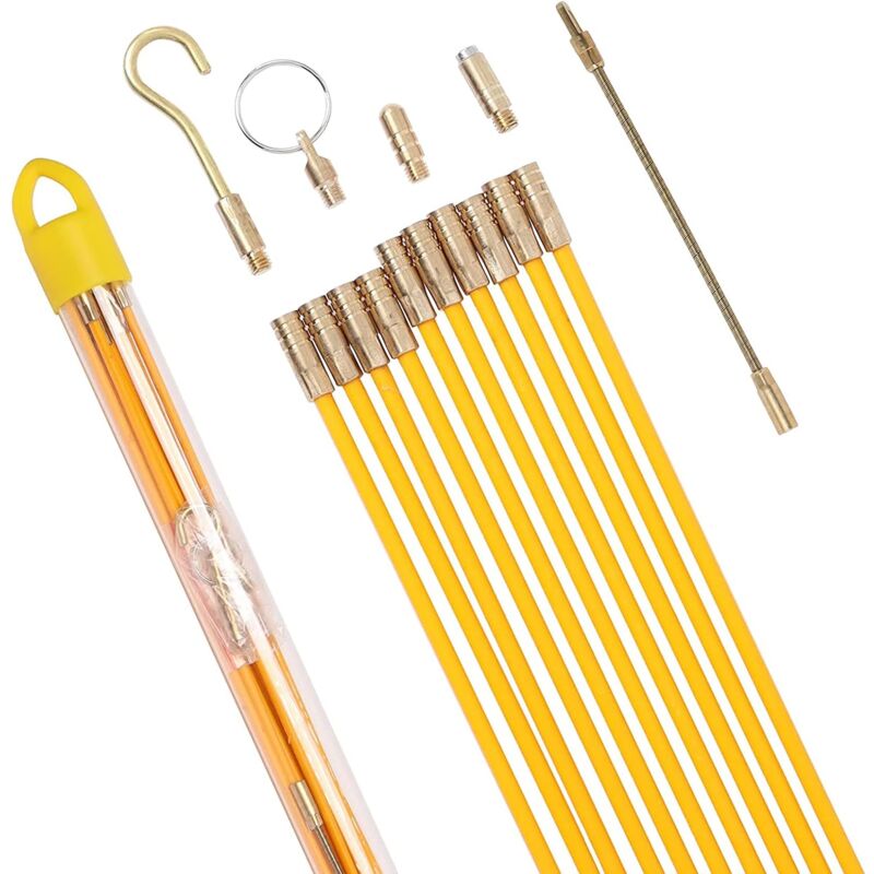 foto del prodotto sollbry set di tiracavi elettrici in fibra di vetro, kit di installazione retrattile per cavi in custodia di plastica 33 cm x 10 pezzi
