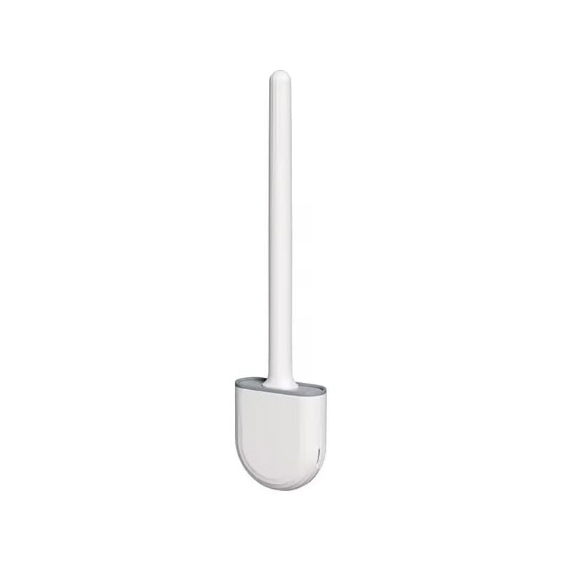 foto del prodotto sollbry set scopino e porta scopino per wc, scopino con setole in silicone e porta scopino a parete, set scopino ad asciugatura rapida bianco,