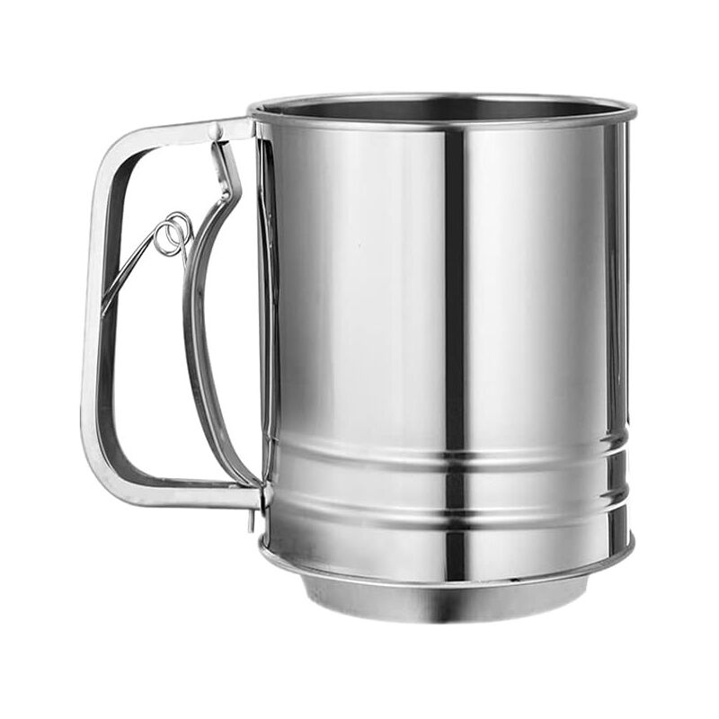 foto del prodotto sollbry setaccio per farina, setaccio per cottura, filtro per farina, acciaio inossidabile, argento, per filtrare farina, cacao in polvere,