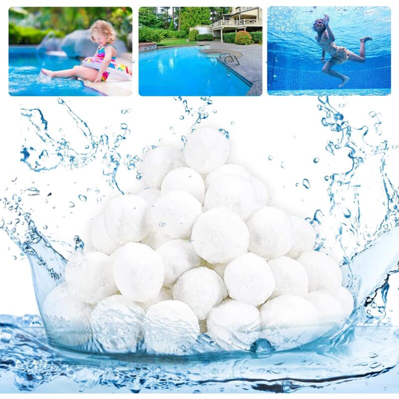 foto del prodotto sollbry sfere filtranti, 700 g di sfere filtranti per piscina, possono sostituire 25 kg di sabbia filtrante, pulitore per piscina, riutilizzabile,