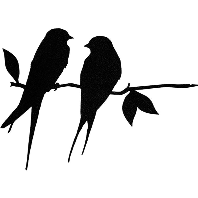 foto del prodotto sollbry silhouette di uccello in ferro battuto nero per la decorazione di alberi da giardino
