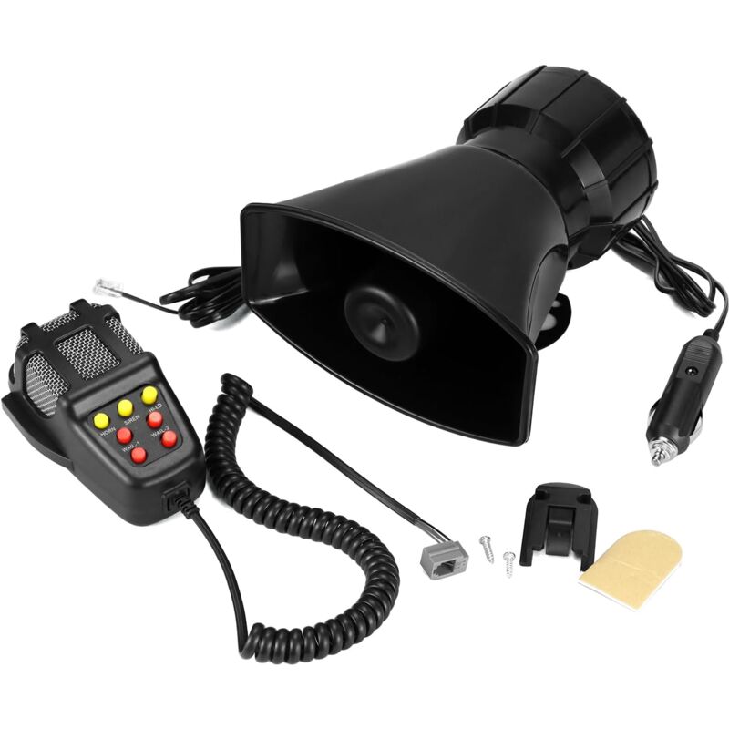 foto del prodotto sollbry sirena per auto con 120 db, 7 toni, facile collegamento tramite accendisigari, impermeabile per camion, veicoli, barche 12 v