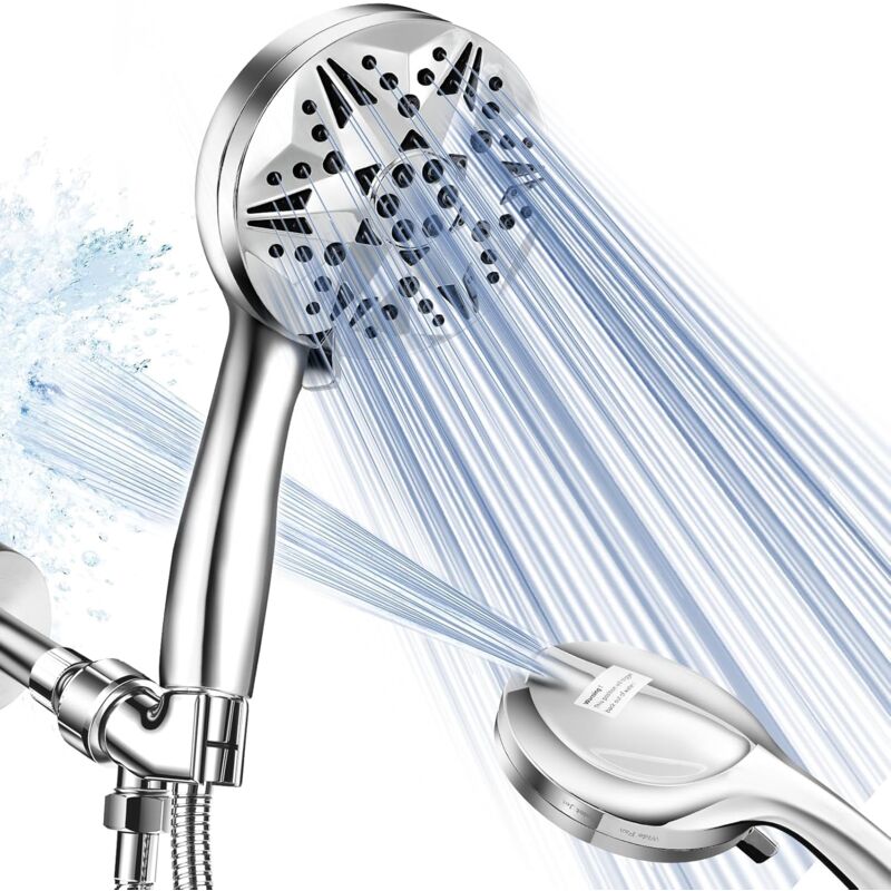 foto del prodotto sollbry soffione doccia ad alta pressione, soffione doccia per bagno con 4 modalit regolabili, soffione doccia anticalcare con massaggio e arresto