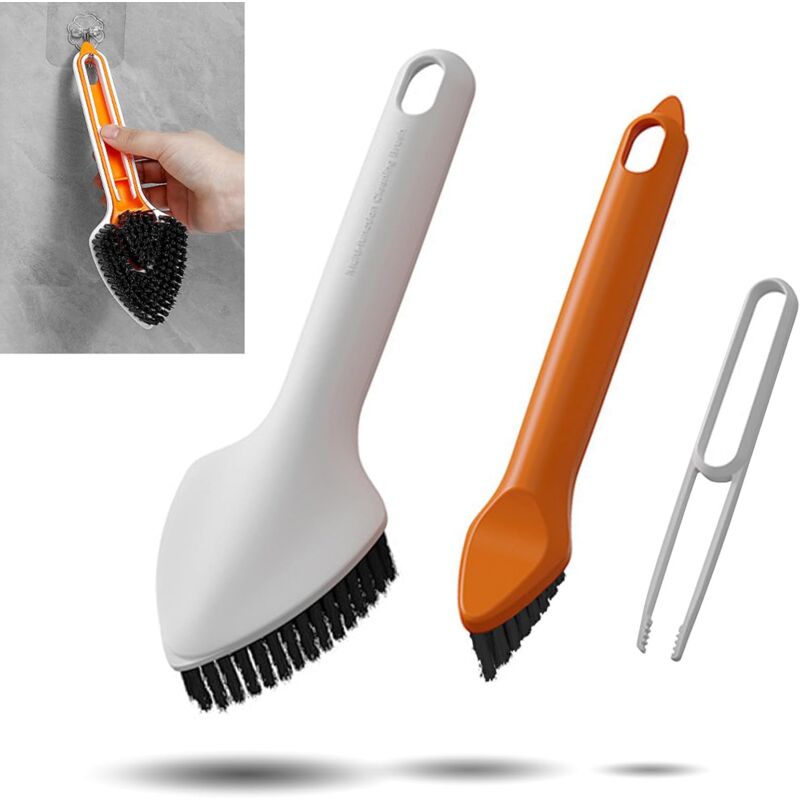 foto del prodotto sollbry spazzola per la pulizia 3 in 1, spazzola per la pulizia multifunzionale, spazzola da cucina con clip, spazzola per la pulizia del bagno,