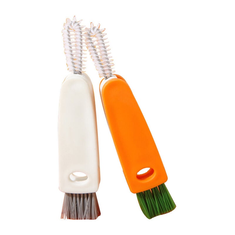 foto del prodotto sollbry spazzole di pulizia multifunzionali 3 in 1 per coperchi di bottiglie d acqua, coperchi di bottiglie, scanalature, bocchette per fessure,