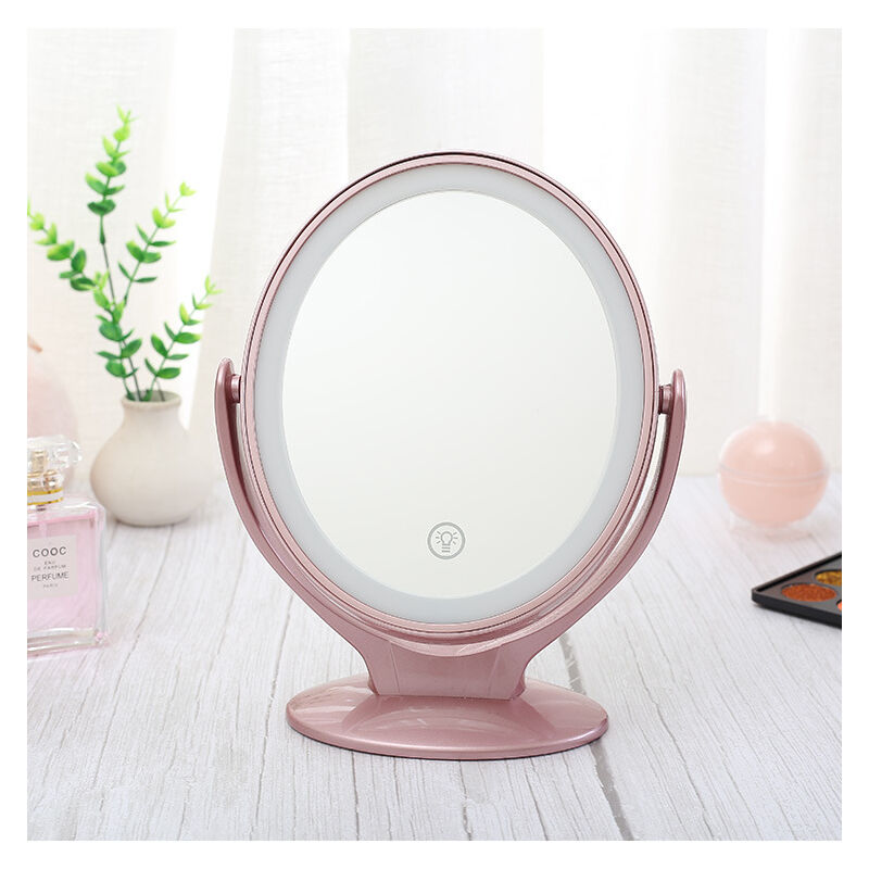 foto del prodotto sollbry specchio ingranditore bifacciale 1x 7x, specchio per il trucco con 21 luci led, rotazione a 360 , touch screen dimmerabile a 3 livelli,