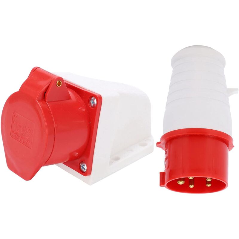 foto del prodotto sollbry spina industriale trifase a 5 pin 16 a, presa maschio e femmina, 3 p n t, per prolunga e camper, uso interno ed esterno