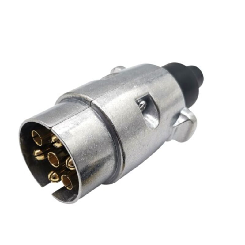 foto del prodotto sollbry spina per rimorchio maschio in metallo a 7 pin, presa per gancio traino in metallo a 7 pin, connettore elettrico impermeabile a 7 pin per