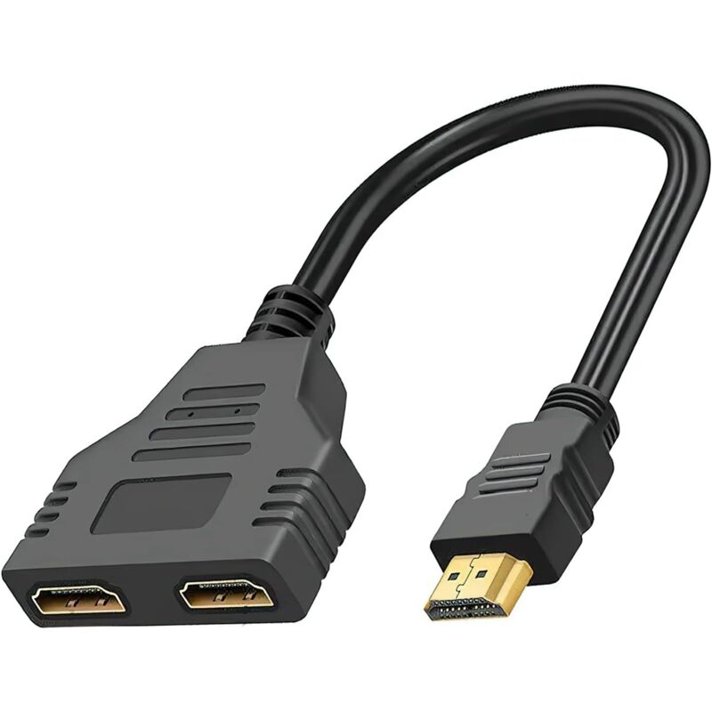 foto del prodotto sollbry splitter hdmi, cavo adattatore duplicatore hdmi maschio a doppio hdmi femmina, convertitore splitter hdmi maschio, cavo splitter hdmi ultra