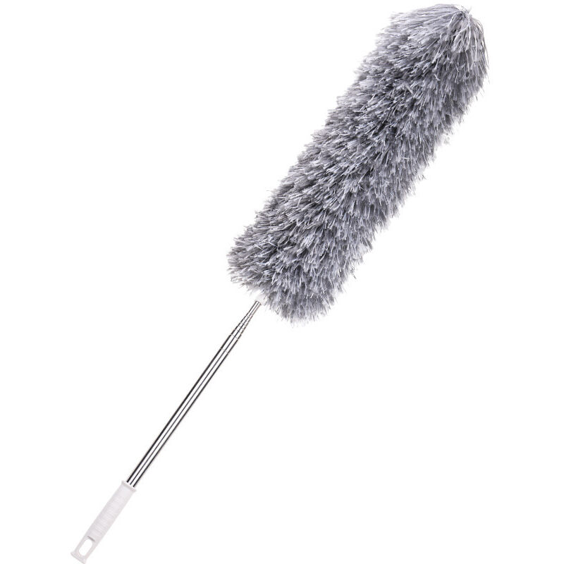 foto del prodotto sollbry spolverino in microfibra per la pulizia con manico estensibile, aspirapolvere extra lungo con testa pieghevole, spolverino estensibile per