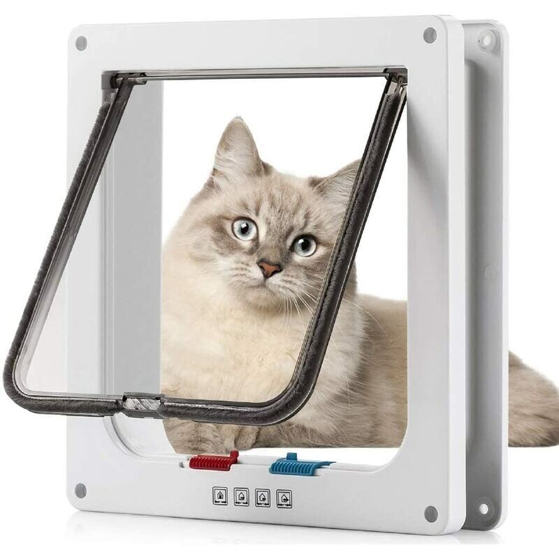foto del prodotto sollbry sportello per animali domestici con chiusura magnetica a 4 vie per gatti e cani di grossa taglia 23,5, 25, 5,4 cm , porta per cani,