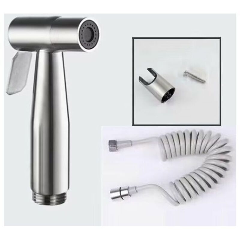 foto del prodotto sollbry spruzzatore per bidet portatile con tubo flessibile telescopico in abs da 59 per impianti idraulici, wc, pistola a spruzzo per bidet da