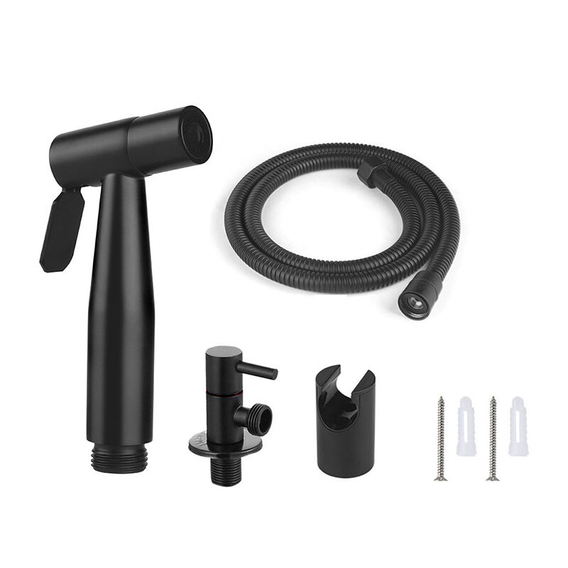 foto del prodotto sollbry spruzzatore per bidet, rubinetto per bidet, spruzzatore nero a parete, acciaio inossidabile nero opaco per bidet, rubinetto per doccia, 12
