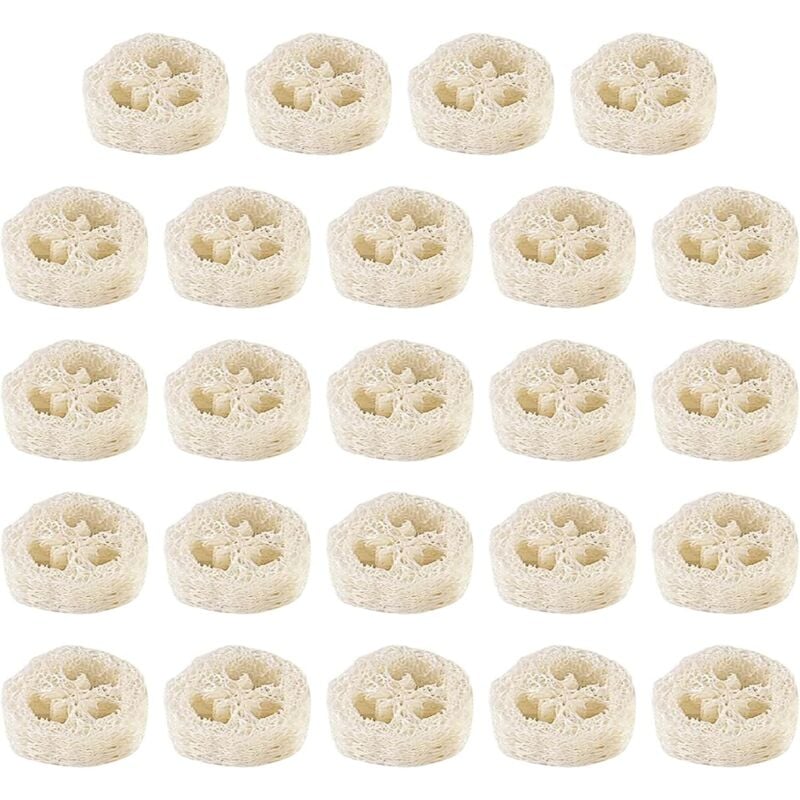 foto del prodotto sollbry spugna di luffa naturale, 24 pezzi, portasapone in spugna di luffa, portasapone in luffa, spugne di luffa, per doccia, bagno, cucina, piano