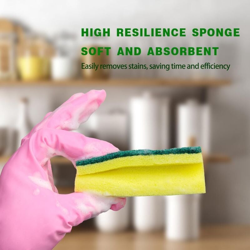 immagine 0 del prodotto sollbry spugne da cucina, spugne resistenti per la pulizia di cucina, piatti e bagno, confezione da 5 spugne per la pulizia