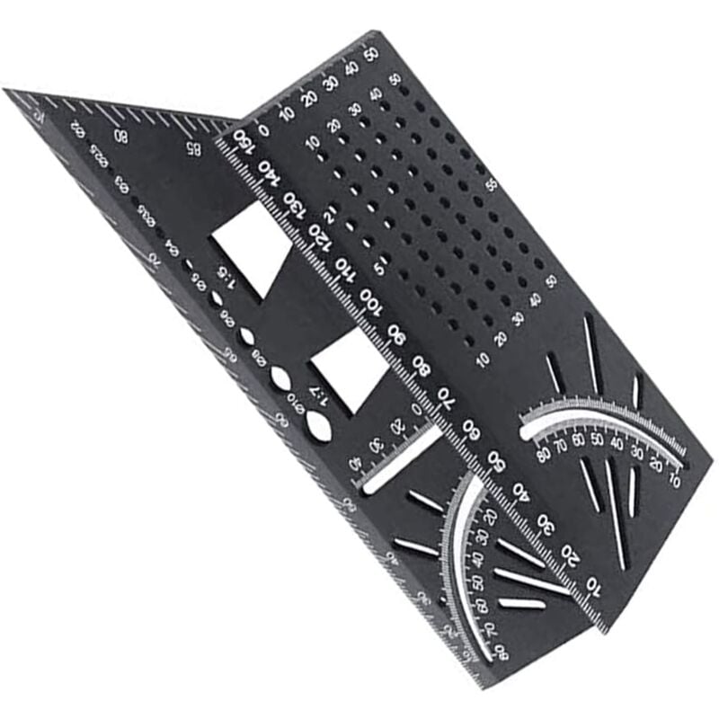 foto del prodotto sollbry squadra da carpentiere in lega di alluminio 3d, righello angolare professionale da 90 a 45 gradi, righello da carpentiere 3d, strumenti per