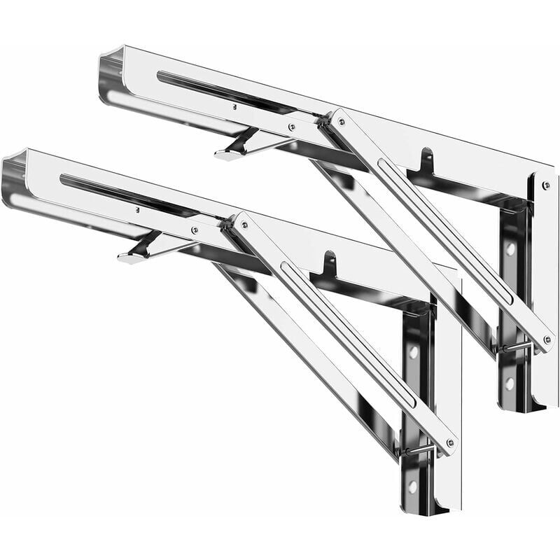 foto del prodotto sollbry staffa pieghevole da 300 mm, staffe per mensole pieghevoli, carico massimo 120 kg, staffa per console pieghevole in acciaio inossidabile,