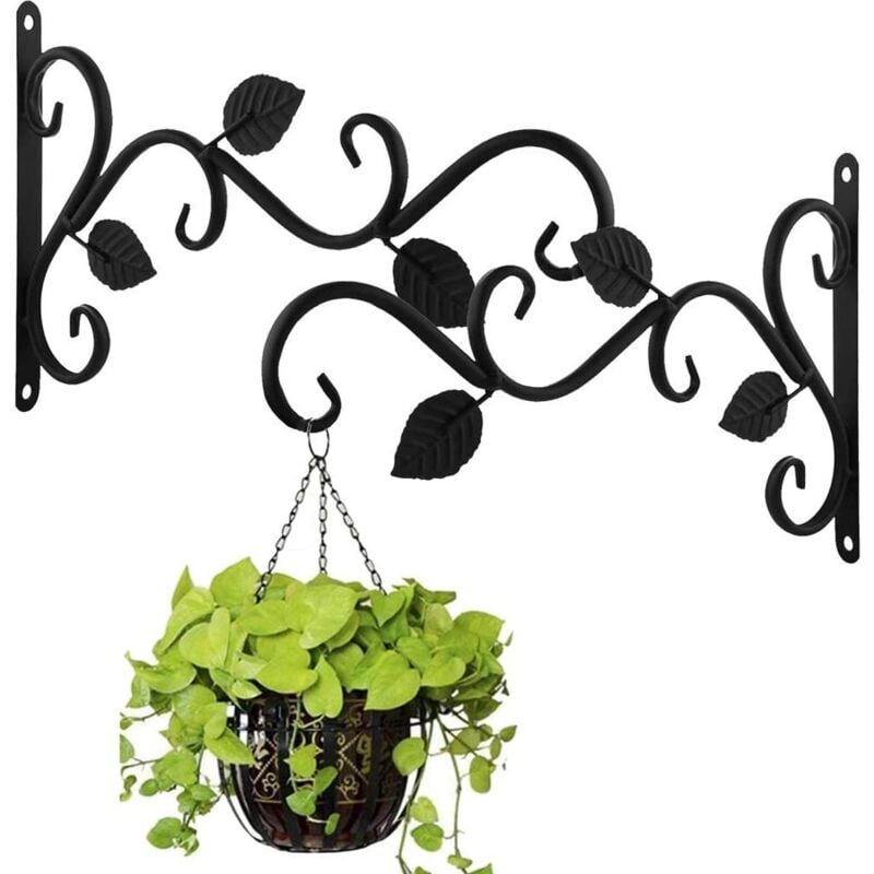 foto del prodotto sollbry staffe per cesti appesi, ganci da parete in ferro, staffe per esterni in metallo con viti, decorazioni da giardino per piante, lanterne e