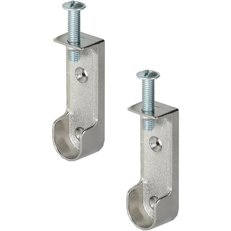 foto del prodotto sollbry staffe per guardaroba in metallo ovali supporto per tubi guardaroba con viti m4 x 16 mm confezione da 2 per aste e pali guardaroba