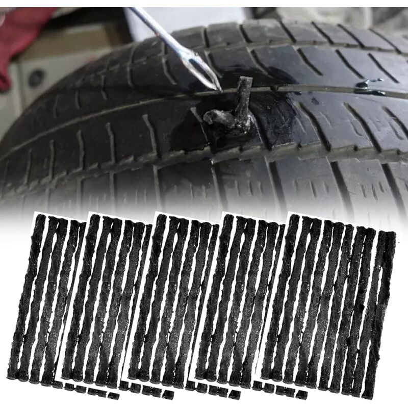 foto del prodotto sollbry strisce di riparazione di emergenza per forature, corde di riparazione pneumatici, strisce di gomma, kit di riparazione pneumatici per bici