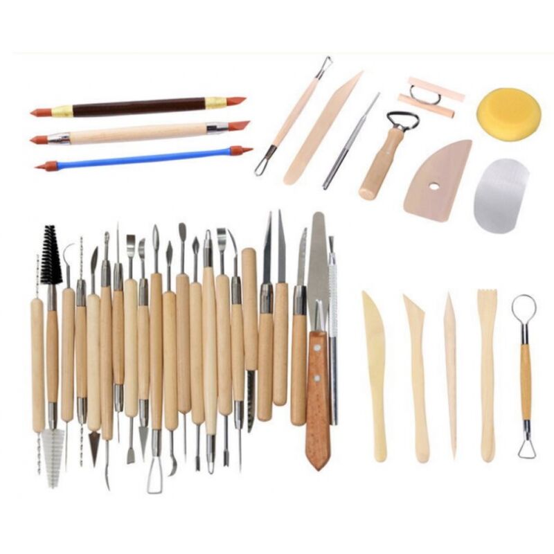 foto del prodotto sollbry strumenti per argilla 38 pezzi strumenti per ceramica strumenti per scultura in argilla per bambini kit di strumenti per argilla polimerica