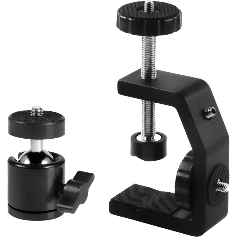 foto del prodotto sollbry super clamp con testa a sfera per treppiede, morsetto a c per fotocamera, monitor, flash e luce led