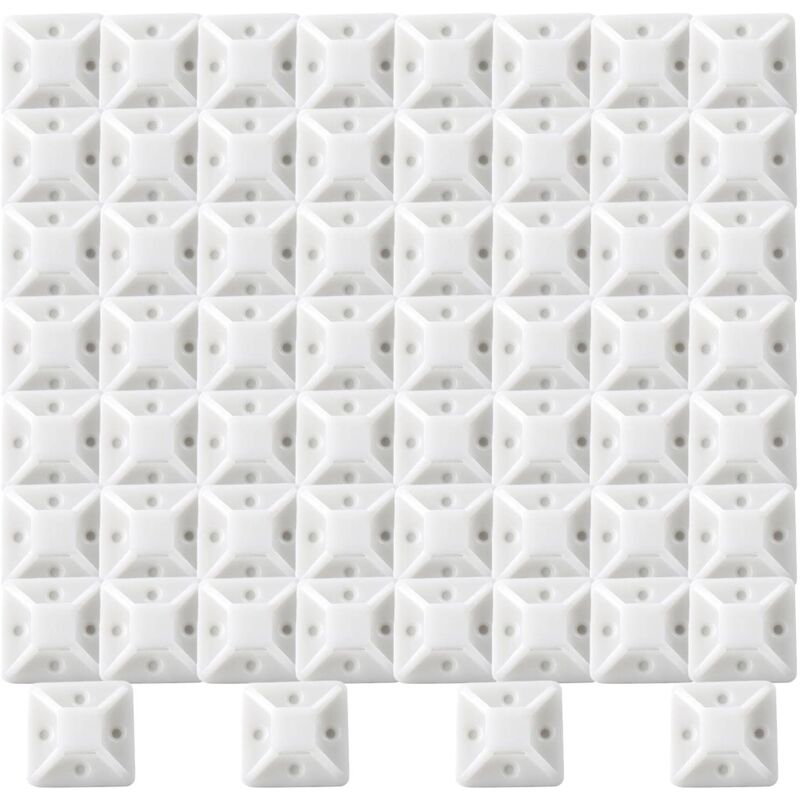foto del prodotto sollbry supporti per fascette adesive 100 pezzi 20 mm x 20 mm fascette adesive fascette autoadesive supporto per fascette in plastica supporto
