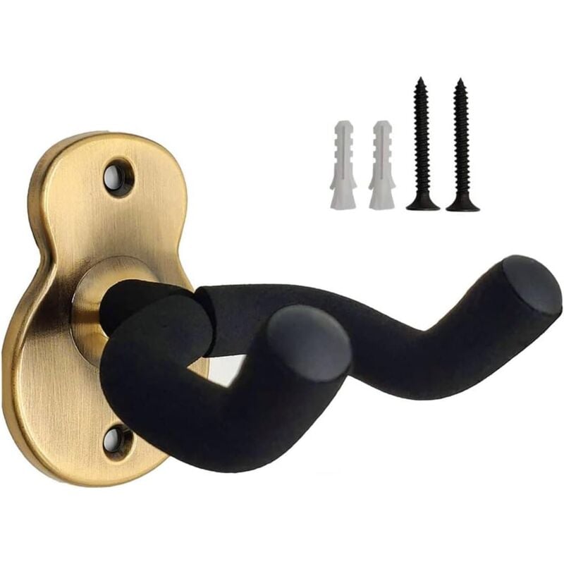foto del prodotto sollbry supporto da parete per chitarra, confezione da 2 ganci per chitarra sicuri ed eleganti, gancio da parete per chitarra acustica ed elettrica