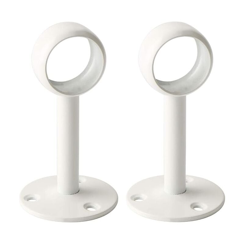 foto del prodotto sollbry supporto per asta per tenda, supporto per asta per guardaroba con viti, montaggio a soffitto per tende e guardaroba, acciaio inox bianco