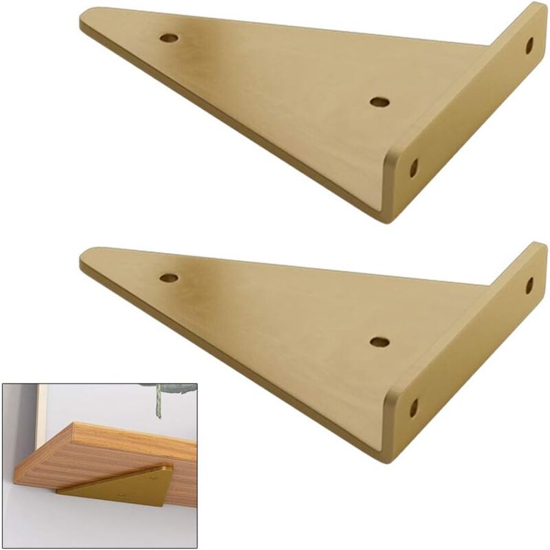 foto del prodotto sollbry supporto per mensola triangolare in metallo galleggiante, supporto per mensola cieca nascosta da montare a parete, supporto per decorazione