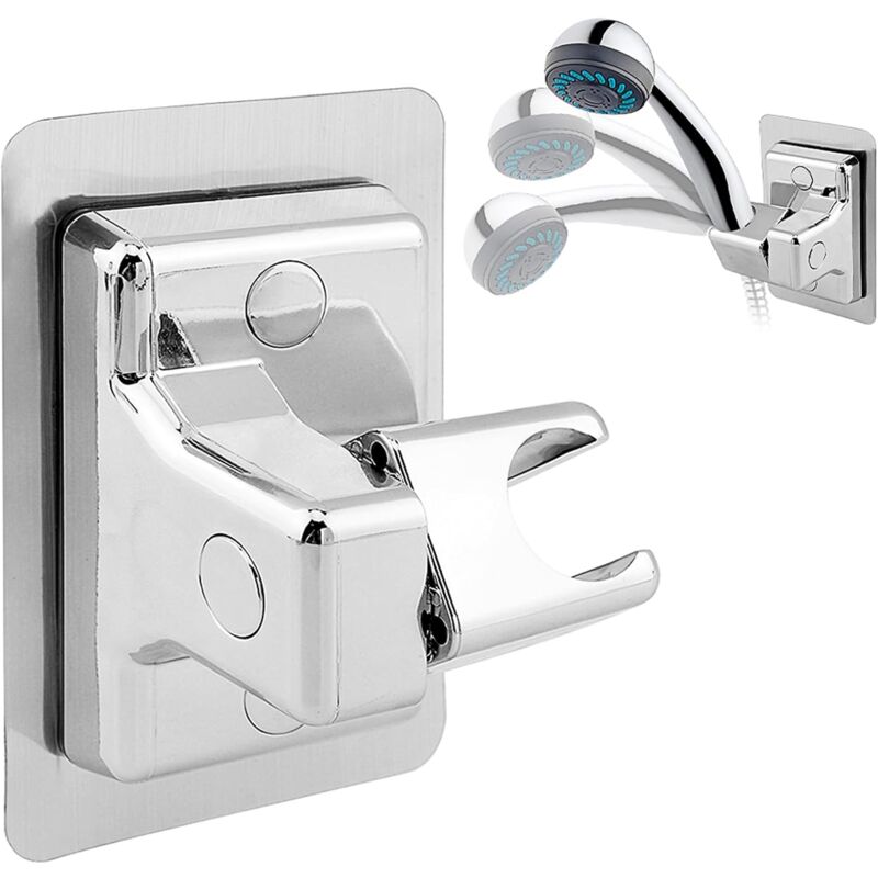 foto del prodotto sollbry supporto per soffione doccia girevole a 360 senza foratura supporto doccia regolabile universale per doccetta o soffione