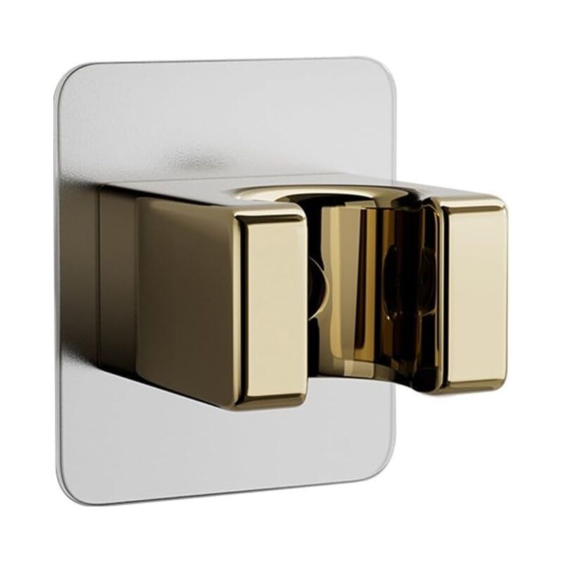 foto del prodotto sollbry supporto per soffione doccia senza foratura, senza foratura, materiale abs, montaggio a parete, oro