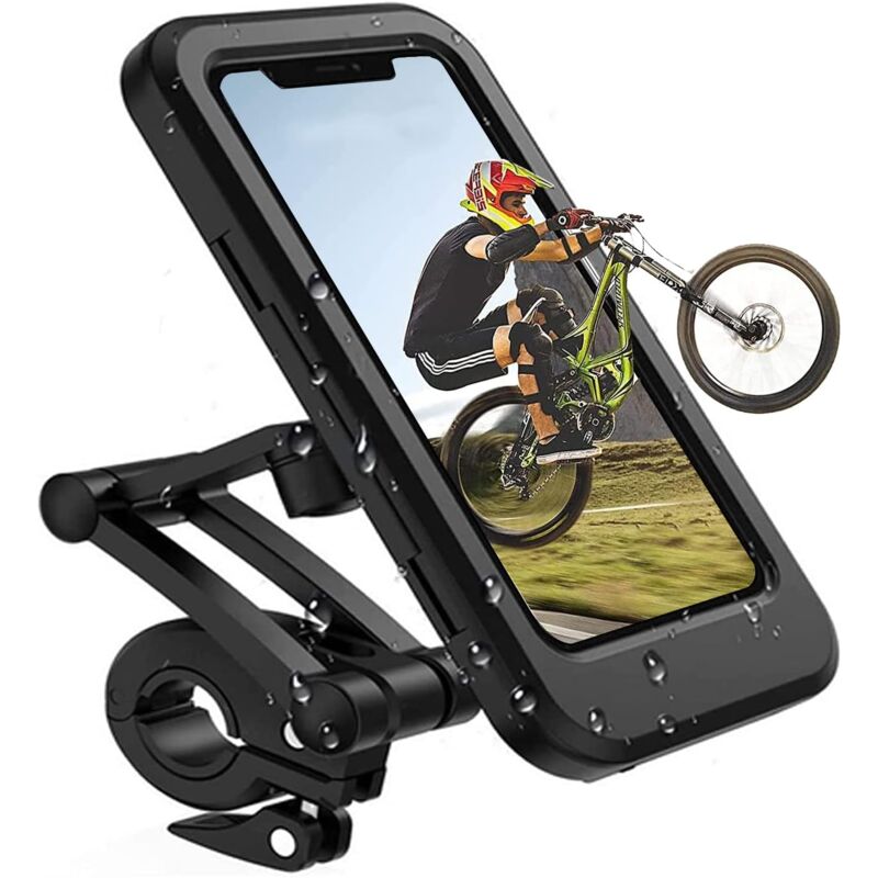 foto del prodotto sollbry supporto per telefono da bici, supporto per telefono da moto, supporto universale per bici, touchscreen impermeabile con rotazione a 360 ,