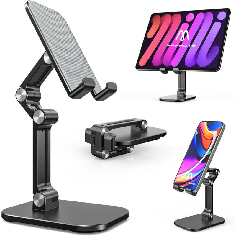 foto del prodotto sollbry supporto per telefono regolabile per scrivania supporto per telefono cellulare pieghevole, portatile e resistente con forte stabilit 