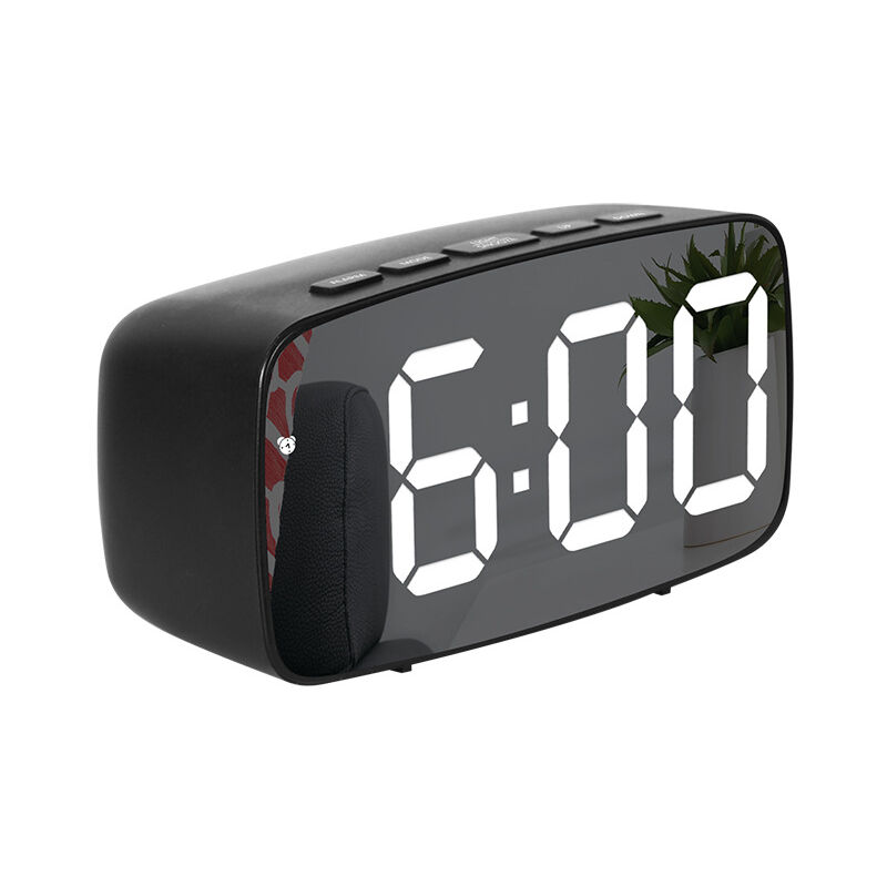 foto del prodotto sollbry sveglia digitale intelligente da comodino nera, orologio da tavolo usb a led da viaggio con data e temperatura 12 24 ore, funzione snooze