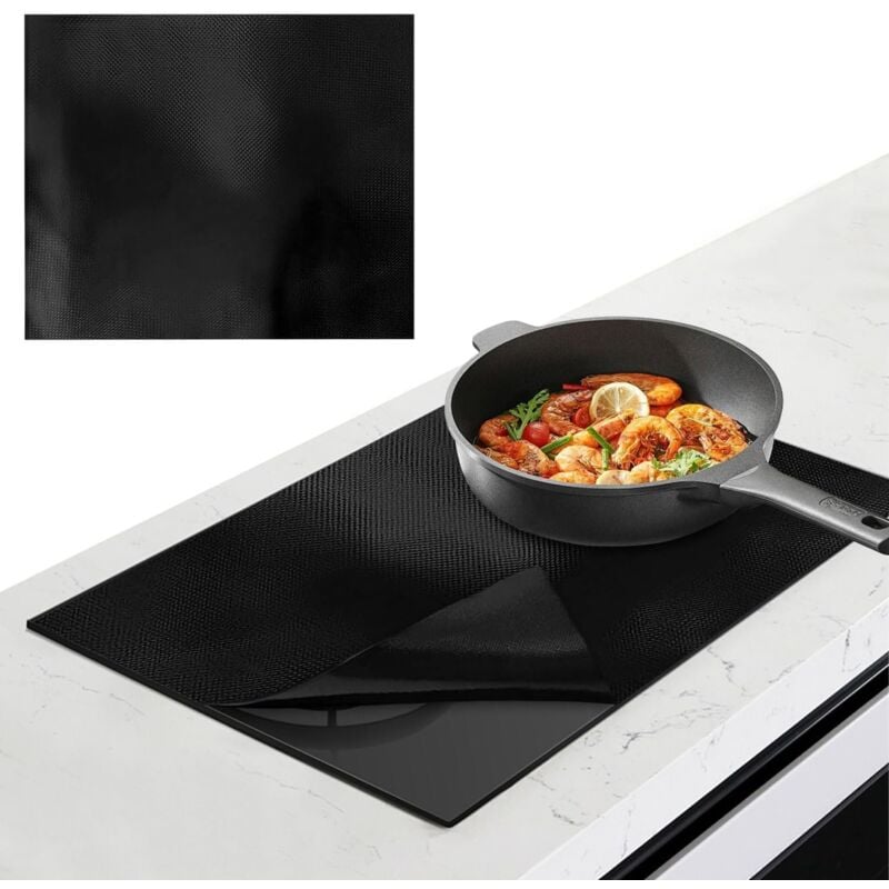 foto del prodotto sollbry tappetino da cucina in silicone per piano cottura a induzione, piastra protettiva per piano cottura a induzione 52x61 cm, protezione per